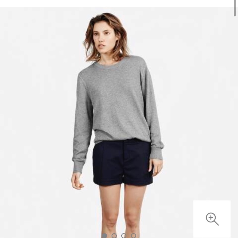 Navy Everlane Pleated Shorts